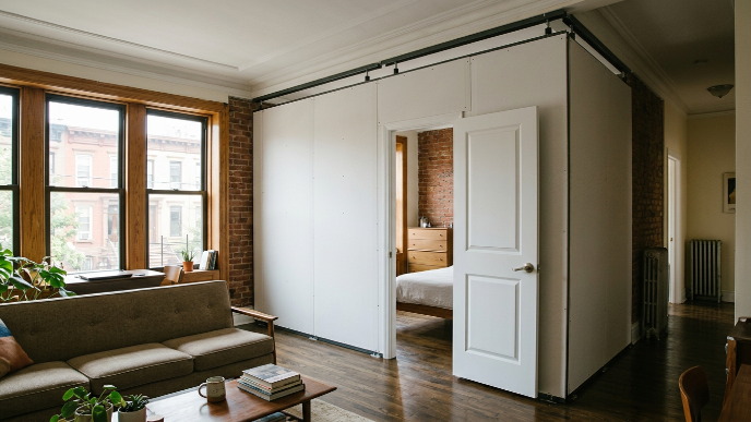 Pressurized walls Brooklyn — installed partition in a Crown Heights apartment
